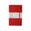 Moleskine Classic Large - Notitieboek - bevestigd aan hoes - 130 x 210 mm - rechthoekig - 120 vellen / 240 pagina's - ivoorkleurig papier - vierkant - rode hoes - karton