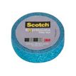 Scotch Expressions Glitter Tape - Decoratiesticker - 15 mm x 5 m - blauw glanzend