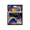 STABILO Pen 68 ARTY - pen met vezelpunt - zwart, groen, geel, oranje, lichtgroen, donkerrood, abrikoos, bladgroen, lila, donkerblauw, karmozijn, paars, turquoise blauw, donkeroker, ultramarine blauw, zeeblauw, koudgrijs (pak van 18)