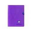 Clairefontaine Mimesys - Cahier polypro 17 x 22 cm - 96 pages - grands carreaux (Seyes) - violet