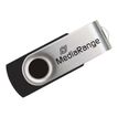 MediaRange - USB-flashstation - 64 GB - USB 2.0 - zwart/zilver