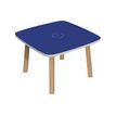 Table basse WOODY - L60 x H40 x P60 cm - plateau bleu