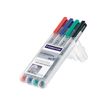 STAEDTLER Lumocolor 315 - Marker - niet permanent - zwart, rood, blauw, groen - 1 mm - gemiddeld - pak van 4