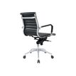 3700339883806-Fauteuil de bureau WARREN - accoudoirs fixes - dossier bas - cuir noir-P_400000333_3-2
