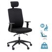 Fauteuil de bureau SCOTTY - accoudoirs réglables - appui-tête réglable - noir