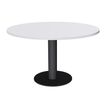 Table de réunion ronde - diam 100 cm - pieds tulipe anthracite - plateau blanc perle