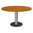 3253310171343-Table de réunion ronde - diam 100 cm - pieds tulipe alu - plateau imitation merisier-P_400001658_2-0