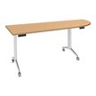 3253310160392-Table de réunion abattantes angle à droite - L200 x P80 cm - pied blanc - plateau imitat-P_400001680_1-0