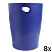 Exacompta ECOBIN Classic Office - Cesto de basura - 15 L - asas - polipropileno (PP) - azul noche - paquete de 8