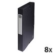 Exacompta Exabox - 8 Boîtes de classement en carte lustrée - dos 40 mm - noir