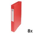 Exacompta Exabox - 8 Boîtes de classement en carte lustrée - dos 40 mm - rouge