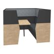 3253310169975-Box acoustique IN'TEAM - L210 x H 150 x P170 cm - 6 places avec table - structure chêne clair et -P_400001893_2-0