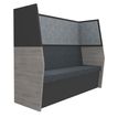 Banquette acoustique IN'TEAM - L170 x H 150 x P170 cm - 3 places - structure chêne gris et carbone - panneaux gris chiné