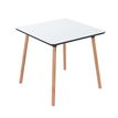 3660141226638-Table de restauration carré PALOMBA - L80 x P80 x H75 cm - pieds hêtre - plateau blanc-P_400001938_1-0