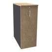 Caisson TOWER - L44 x H114 x P80 cm - 3 tablettes + 1 support DS réglable - structure anthracite - dessus et façade imitation chêne clair