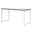 3700339874033-Bureau droit MT1 Elégance - L120 x P67 x H75 cm - pieds blancs - plateau blanc chants pru-P_400004660_2-1