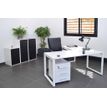 3700339874040-Bureau droit MT1 Elégance - L140 x P67 x H75 cm - pieds blancs - plateau blanc-P_400004662_2-1