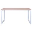 3700339878031-Bureau droit MT1 Elégance - L140 x P67 x H75 cm - pieds blancs - plateau imitation hêtre-P_400004663_2-1