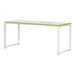 3700339874101-Bureau droit MT1 Elégance - L160 x P67 x H75 cm - pieds blancs - plateau blanc chants ver-P_400004669_3-2