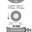 3130631102013-Exacompta - 20 Packs de 100 Fiches Bristol - 7,5 x 12,5 cm - petits carreaux - non perfor