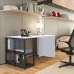 Bureau avec structure métallique - 140 cm - blanc