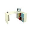 Bureau avec module 6 cases - 140 cm - blanc