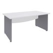 Burocean Dual - Bureau - rechthoekig - parelwit - aluminium basis