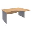 3253310106635-Bureau compact à droite DUAL - L160 cm - Pieds alu - plateau imitation Hêtre (Pieds de renfort ou caisson bout de bureau obligat-P_400009047_1-0