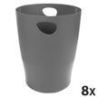Exacompta Ecobin - 8 Corbeilles à papier - gris souris