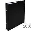 Exacompta - 20 Classeurs 2 anneaux - Dos 40 mm - A5 - noir