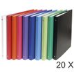 Exacompta - 20 Classeurs à anneaux - Dos 20 mm - A4 - disponible dans différentes couleurs (carton recouvert PP)