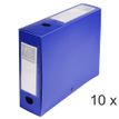 Exacompta - 10 Boîtes de classement à pression - dos 80 mm - bleu - polypro