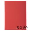 Exacompta Rock"s - 5 Paquets de 50 Chemises 1 rabat - 210 gr - rouge