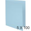 Exacompta Forever - 5 Paquets de 100 Chemises à bord décalé - 170 gr - bleu clair