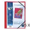 Exacompta Kreacover - 25 Chemises à 3 rabats personnalisables - rouge translucide