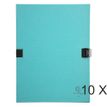 Exacompta N'clip - 10 Chemises extensibles 1 rabat - turquoise