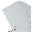Exacompta - Pack de 20 intercalaires 15 positions numériques - A4 - gris