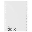 Exacompta - Pack de 20 intercalaires 20 positions numériques - A4 - gris