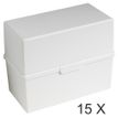 Exacompta - 15 Boîtes à fiches - A5 - pour 200 cartes - gris lumière