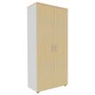 0404000124573-Armoire haute EXPRIM/LOFTER/LEVEL - H180 x L80 x P47 - 2 portes - Corps Blanc perle - Dessus et portes --0