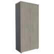 0404000124603-Armoire haute EXPRIM/LOFTER/LEVEL - H180 x L80 x P47 - 2 portes - Corps Anthracite - Dessus et portes imit--0