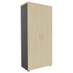 0404000124627-Armoire haute EXPRIM/LOFTER/LEVEL - H180 x L80 x P47 - 2 portes - Corps Anthracite - Dessus et portes i--0