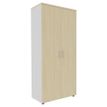 0404000124634-Armoire haute EXPRIM/LOFTER/LEVEL - H180 x L80 x P47 - 2 portes - Corps Blanc perle - Dessus et portes --0