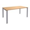 0404000120650-Bureau simple IRIS - L120 cm - Pieds aluminium - plateau imitation Hêtre-P_400012065_1-0