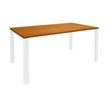 Bureau simple IRIS - L120 cm - Plan de départ - Pieds blanc - plateau imitation Merisier