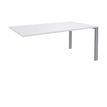 Bureau simple IRIS - L160 cm - Plan suivant - Pieds aluminium - plateau Blanc perle