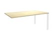 Bureau simple IRIS - L180 cm - Plan suivant - Pieds blanc - plateau imitation Erable