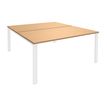 Bureau Bench IRIS - L140 cm - Plan de départ - Pieds blanc - plateau imitation Hêtre