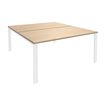 Bureau Bench IRIS - L160 cm - Plan de départ - Pieds blanc - plateau imitation Chêne clair