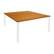 0404000121985-Bureau Bench IRIS - L180 cm - Plan de départ - Pieds blanc - plateau imitation Merisier-P_400012198_1-0